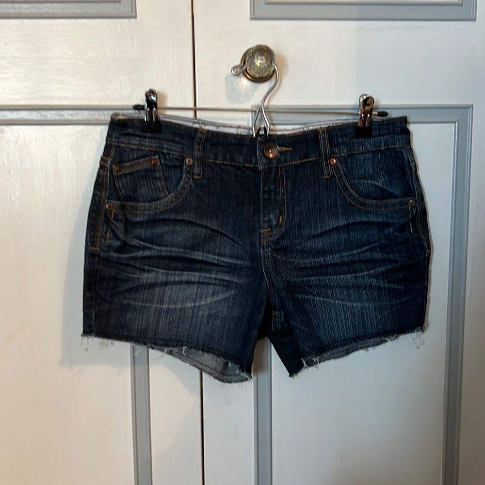 Kenzie Cut Off Dark Denim Jean Shorts